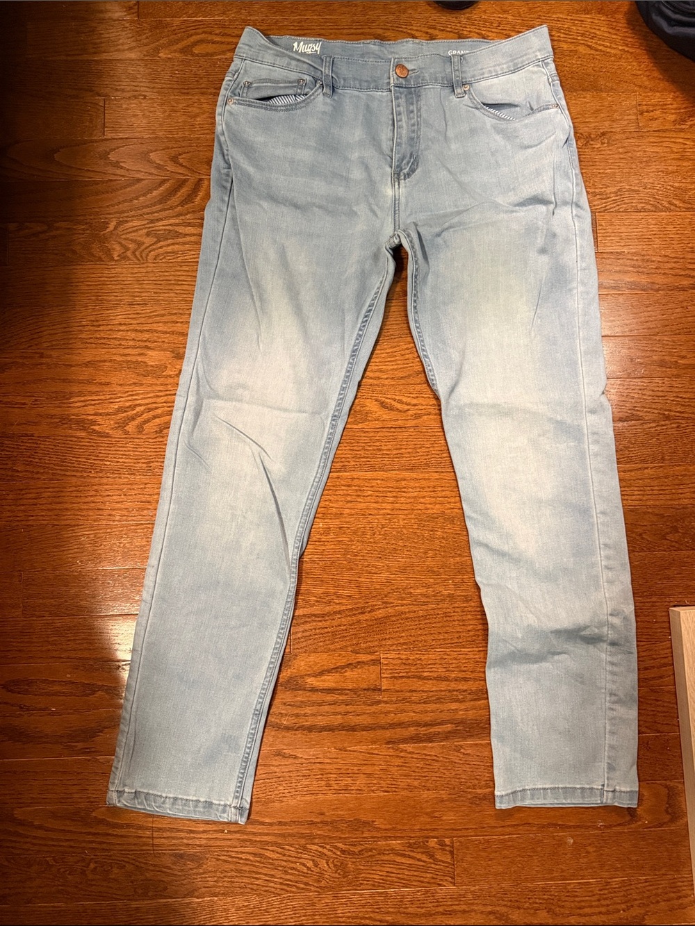 Men's Light Blue Slim Straight Jeans by Mudd